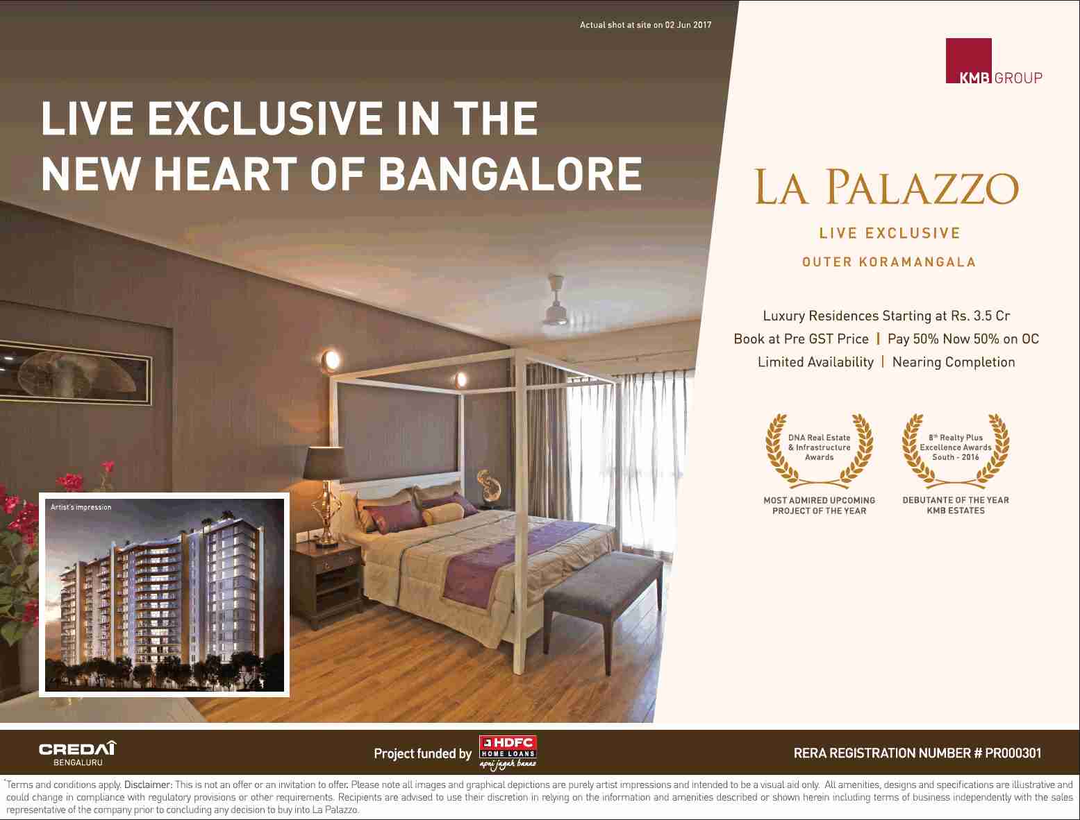 Live exclusive in the new heart of Bangalore at KMB La Palazzo Update